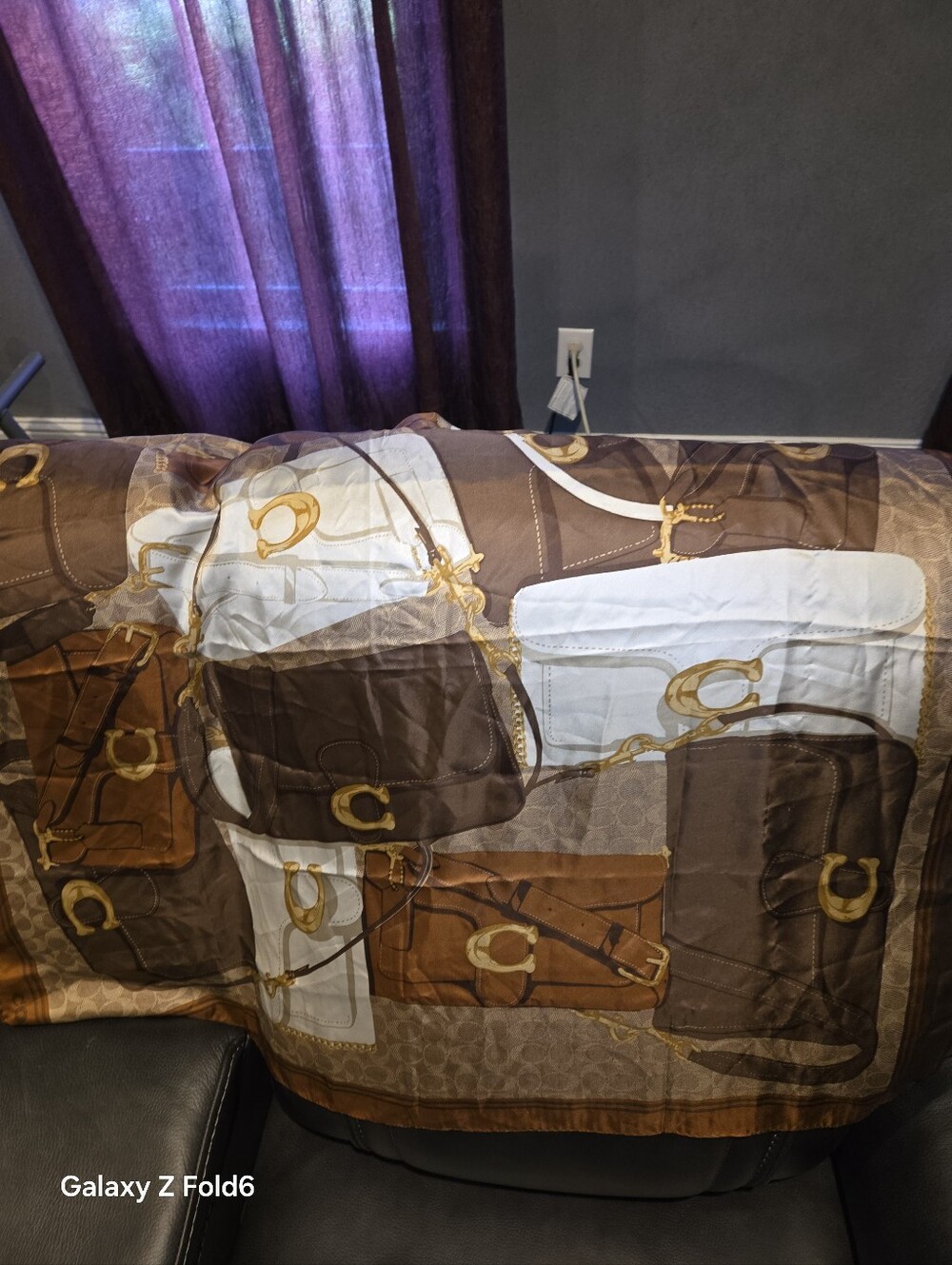 Coach Tabby Bag Print Silk Square Scarf - Picture 6 of 6